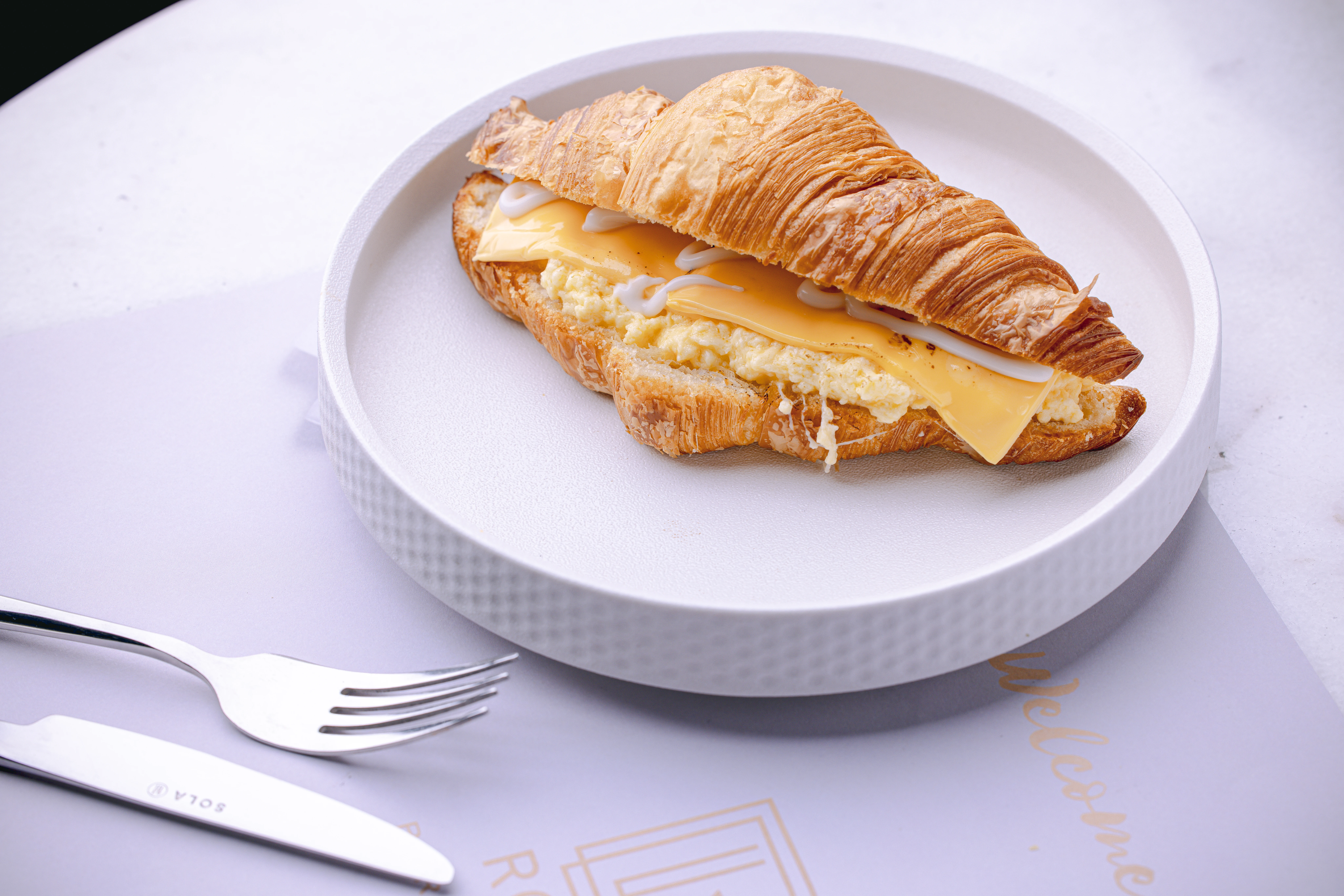 Cheese Scrambled Eggs Croissant