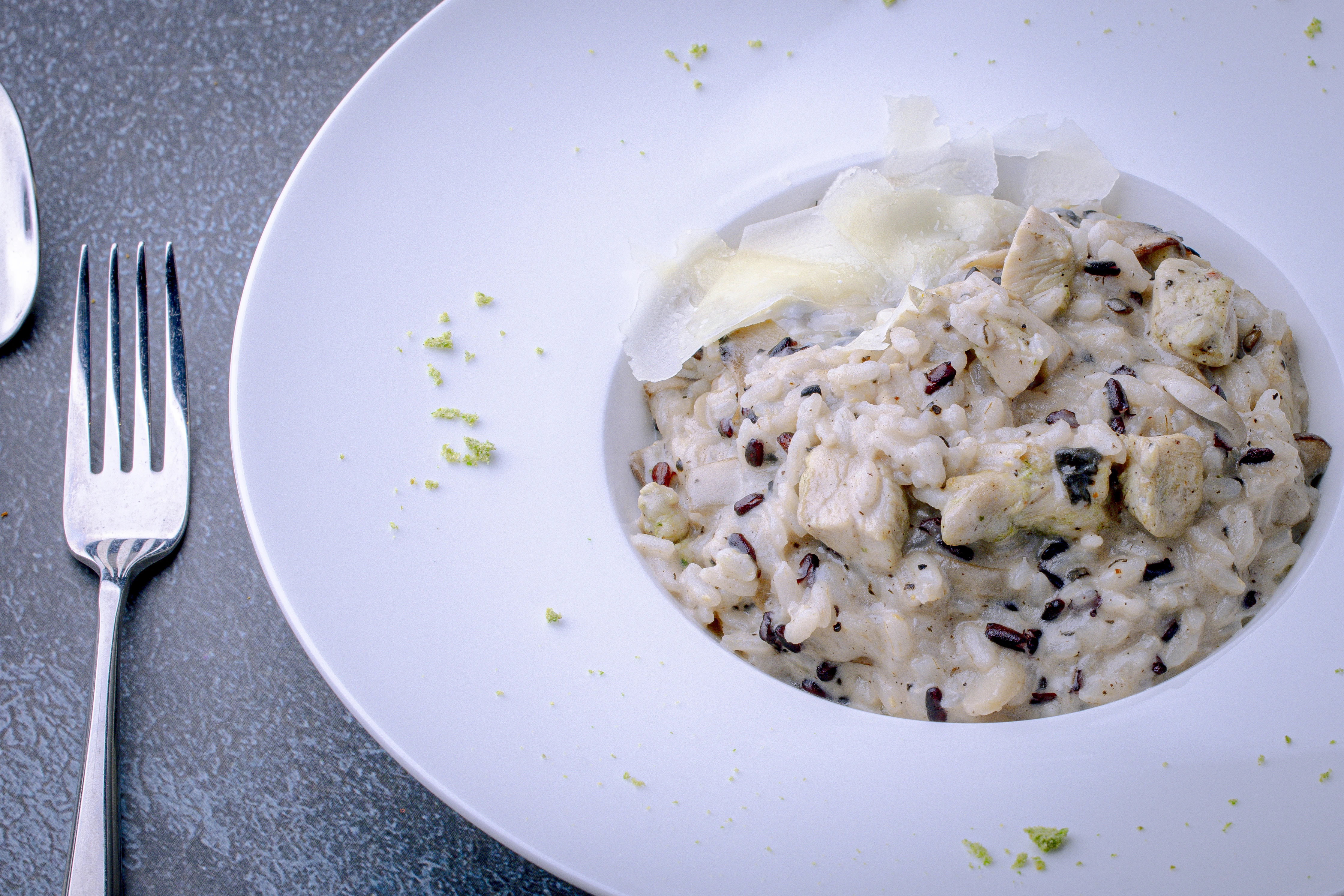 Risotto Fungi Tartufo with Chicken